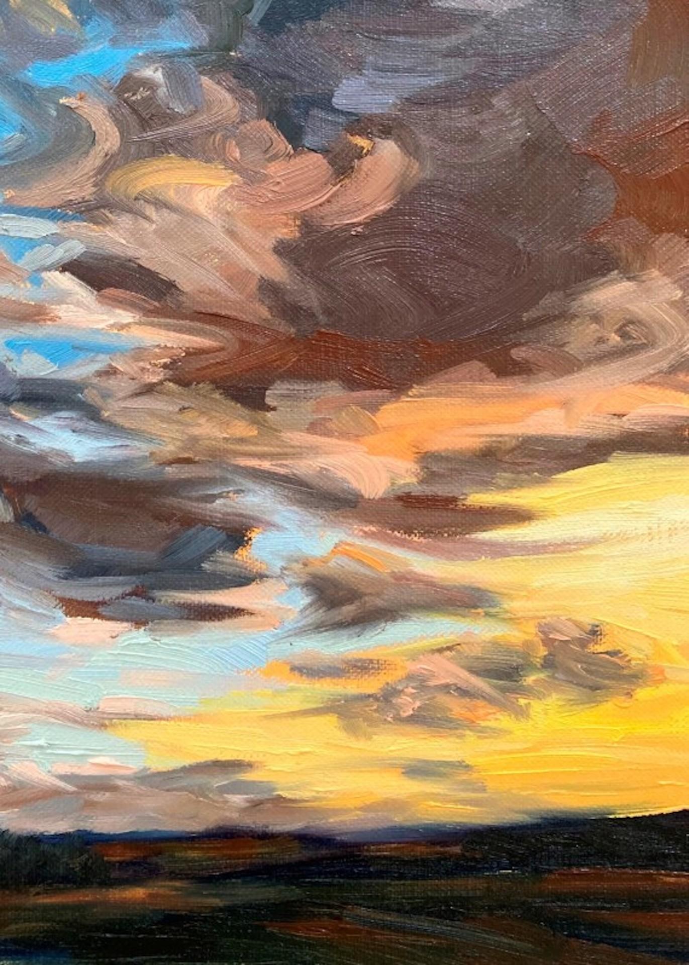 Autumn Evening III, Suzanne Winn, Original Oil Landscape Skyscape Painting 1