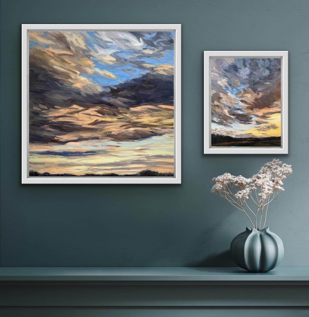 Catching The Light - Autumn Evening and Autumn Evening III Diptych - Painting by Suzanne Winn
