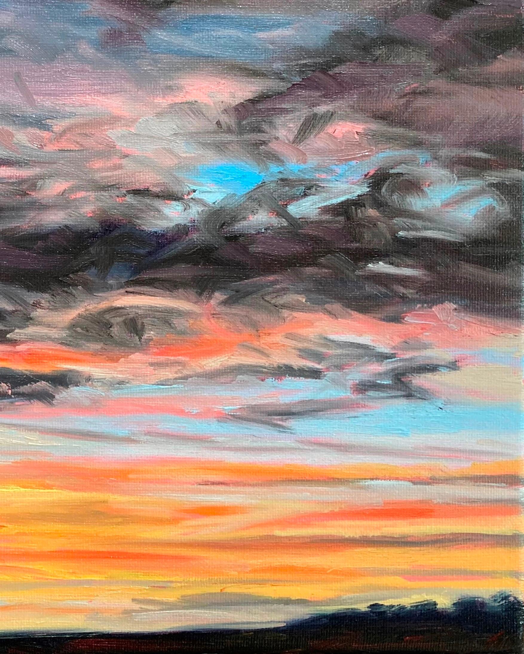 Catching the Light: February Evening II, original painting, Contemporary For Sale 3