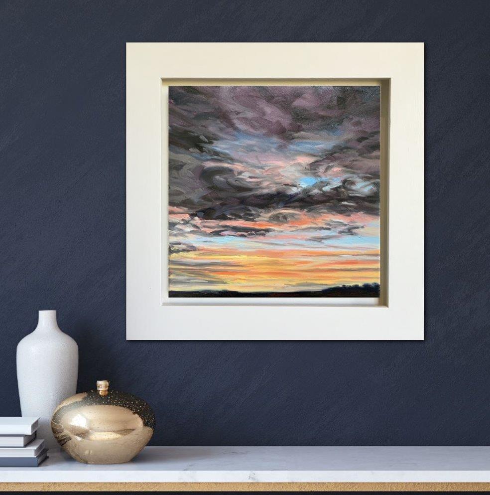 Catching the Light: February Evening II, original painting, Contemporary For Sale 6