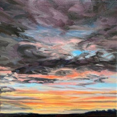 Catching the Light: February Evening II, original painting, Contemporary