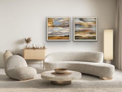 Diptych of Autumn skies V and Golden Days, Original painting, Landscape