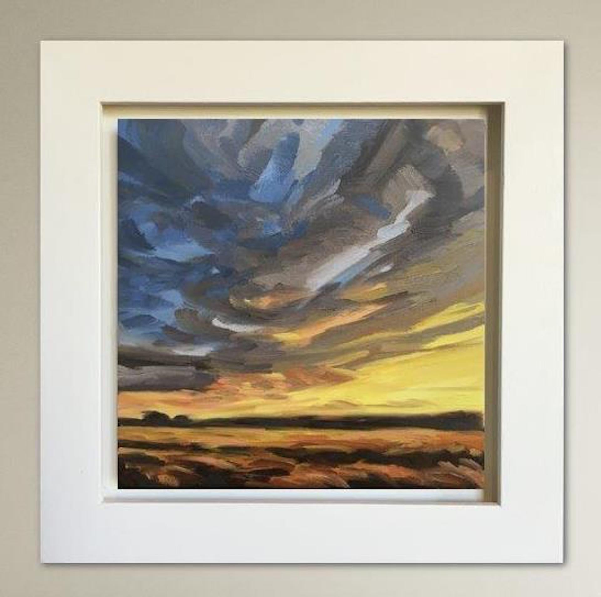 Luminaire de soirée Across The Fields II, Suzanne Winn, peinture de paysage d'origine en vente 5