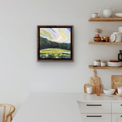 Spring Fields IV, Original Abstract Landscape Painting, Contemporary Rural Art