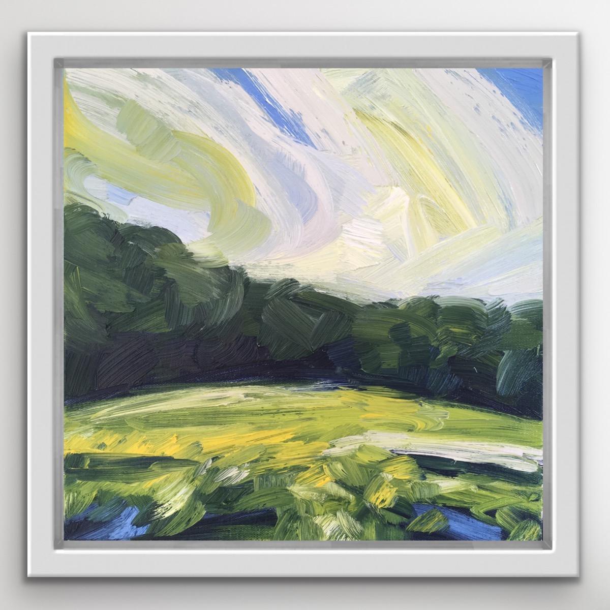 Spring Fields IV, Original Abstract Landscape Painting, Contemporary Rural Art For Sale 2