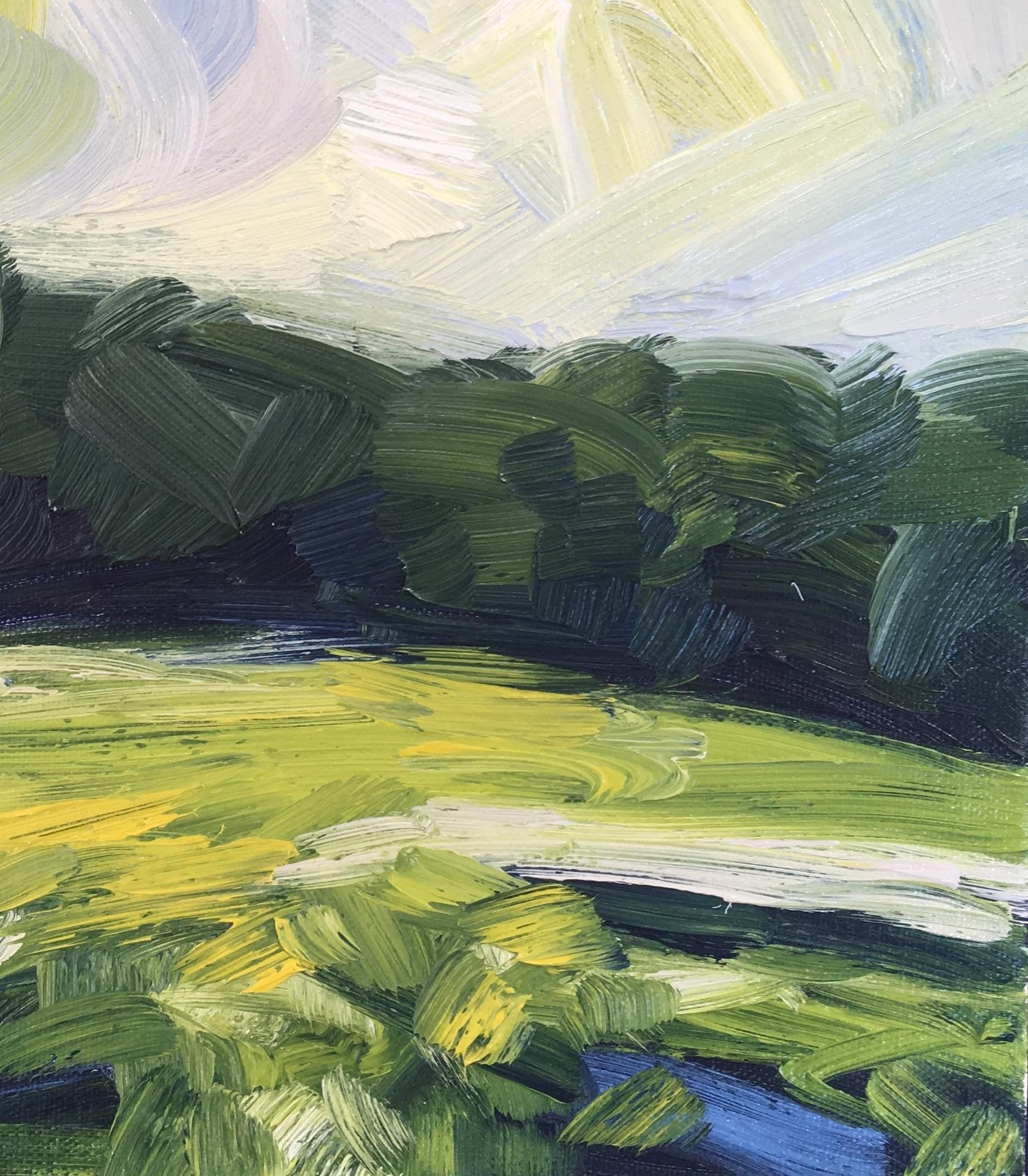 Spring Fields IV, Original Abstract Landscape Painting, Contemporary Rural Art For Sale 4