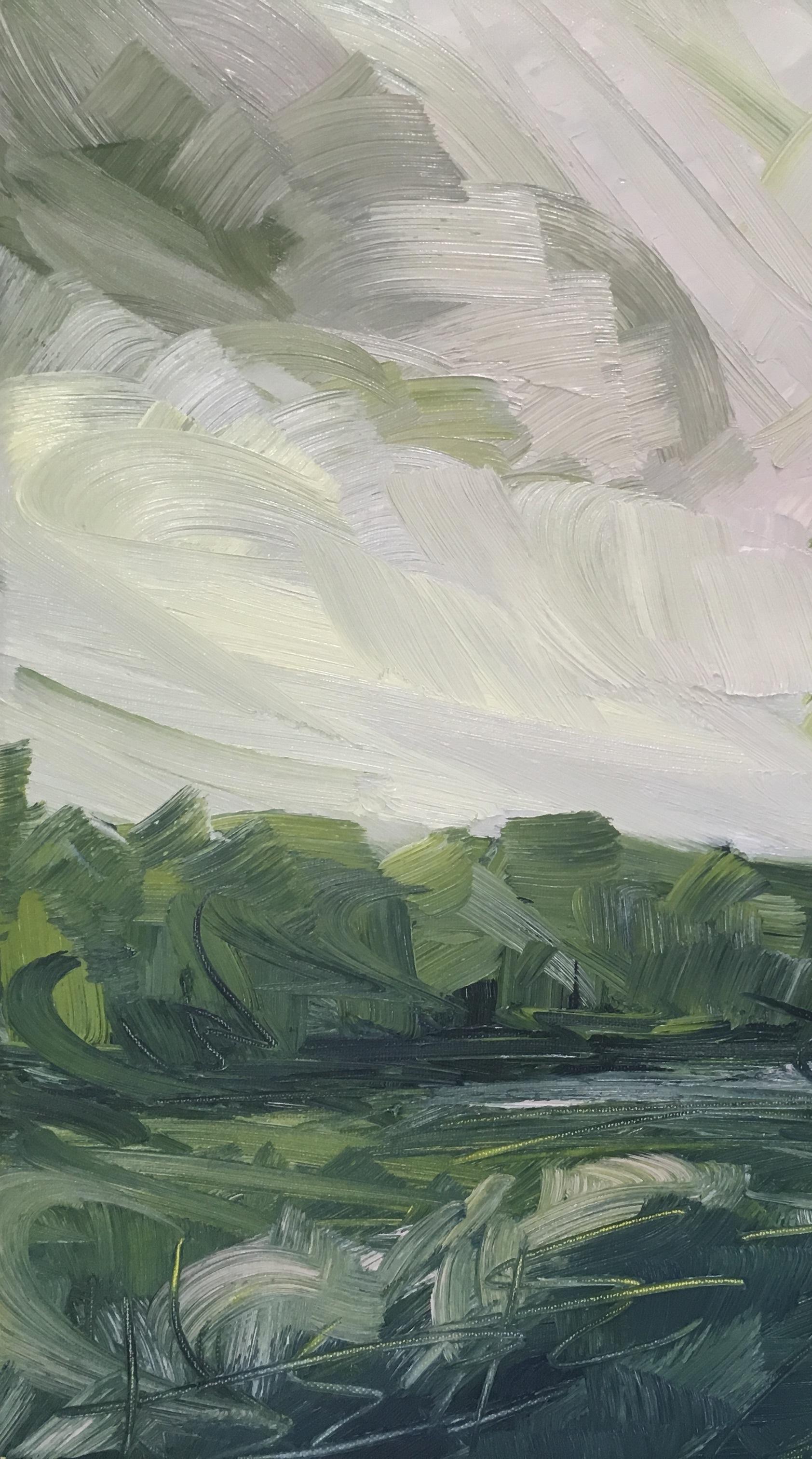 Suzanne Winn, The Hedgerow, Original Landscape Painting, Affordable Art 2