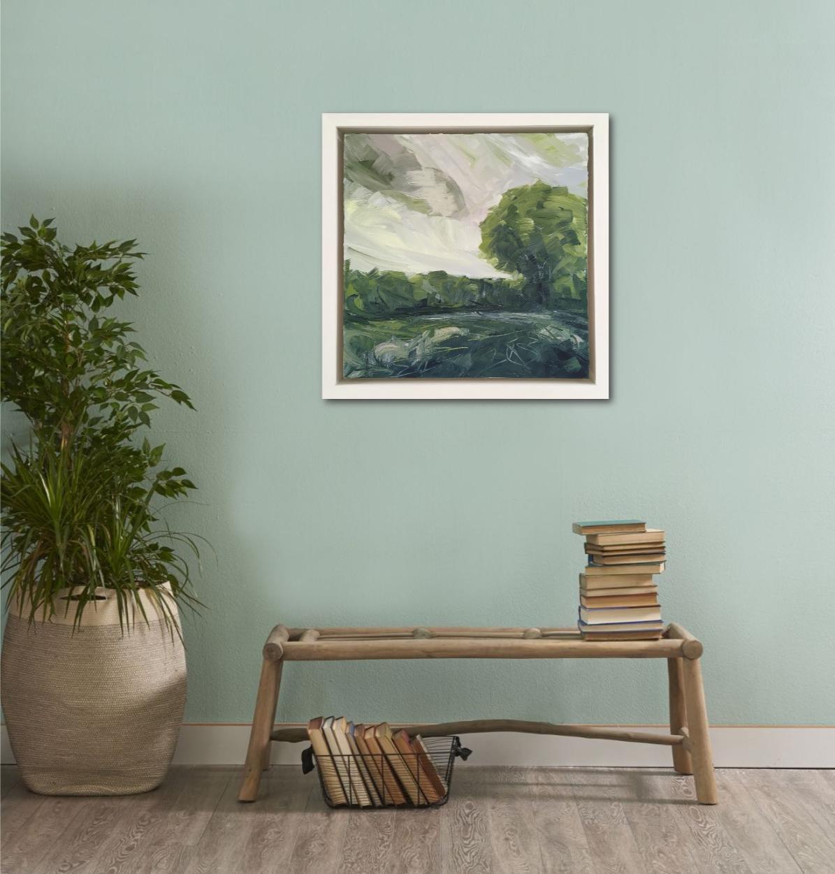 Suzanne Winn, The Hedgerow, Original Landscape Painting, Affordable Art For Sale 6