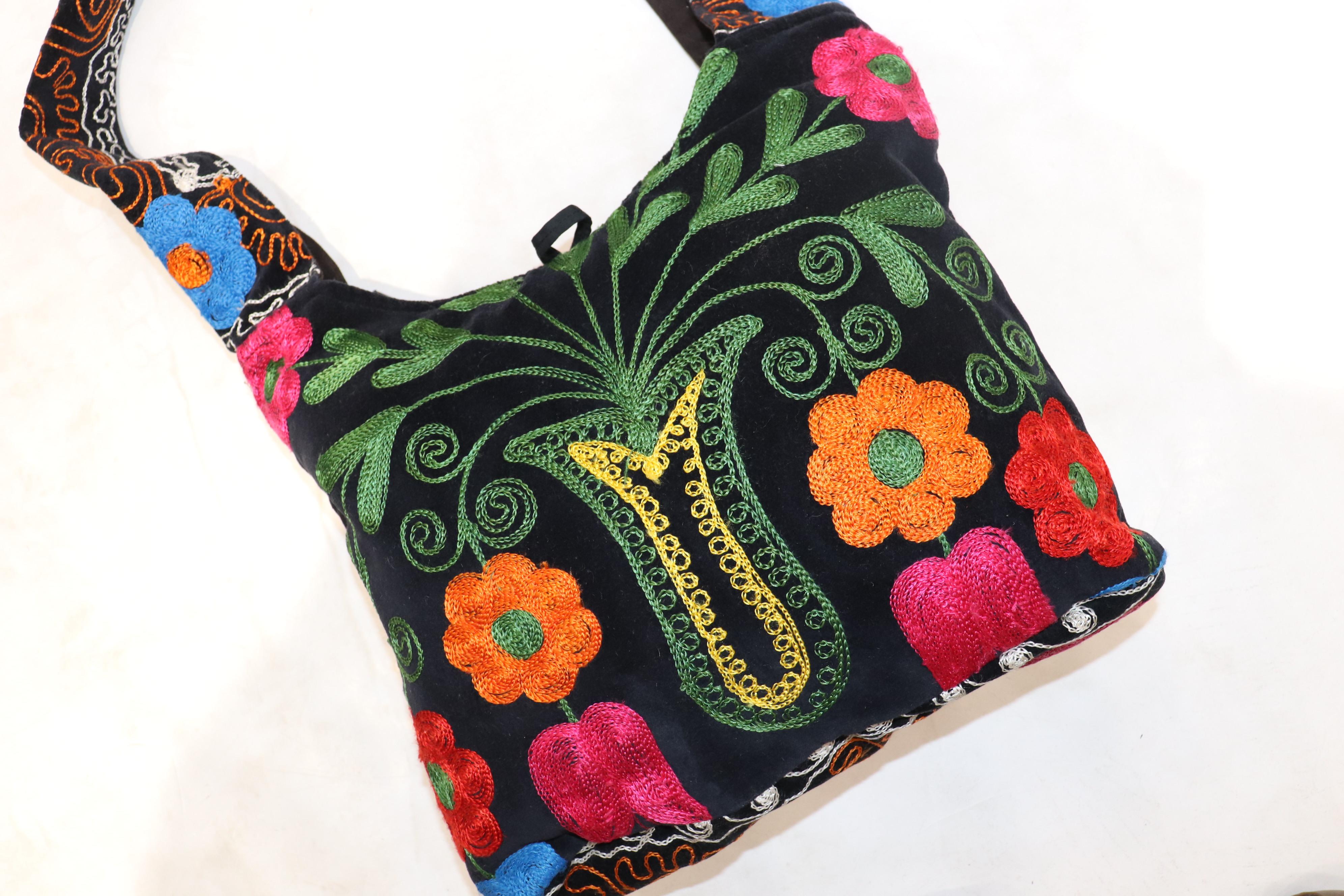 Suzanni Embroidered Textile Handbag For Sale 1