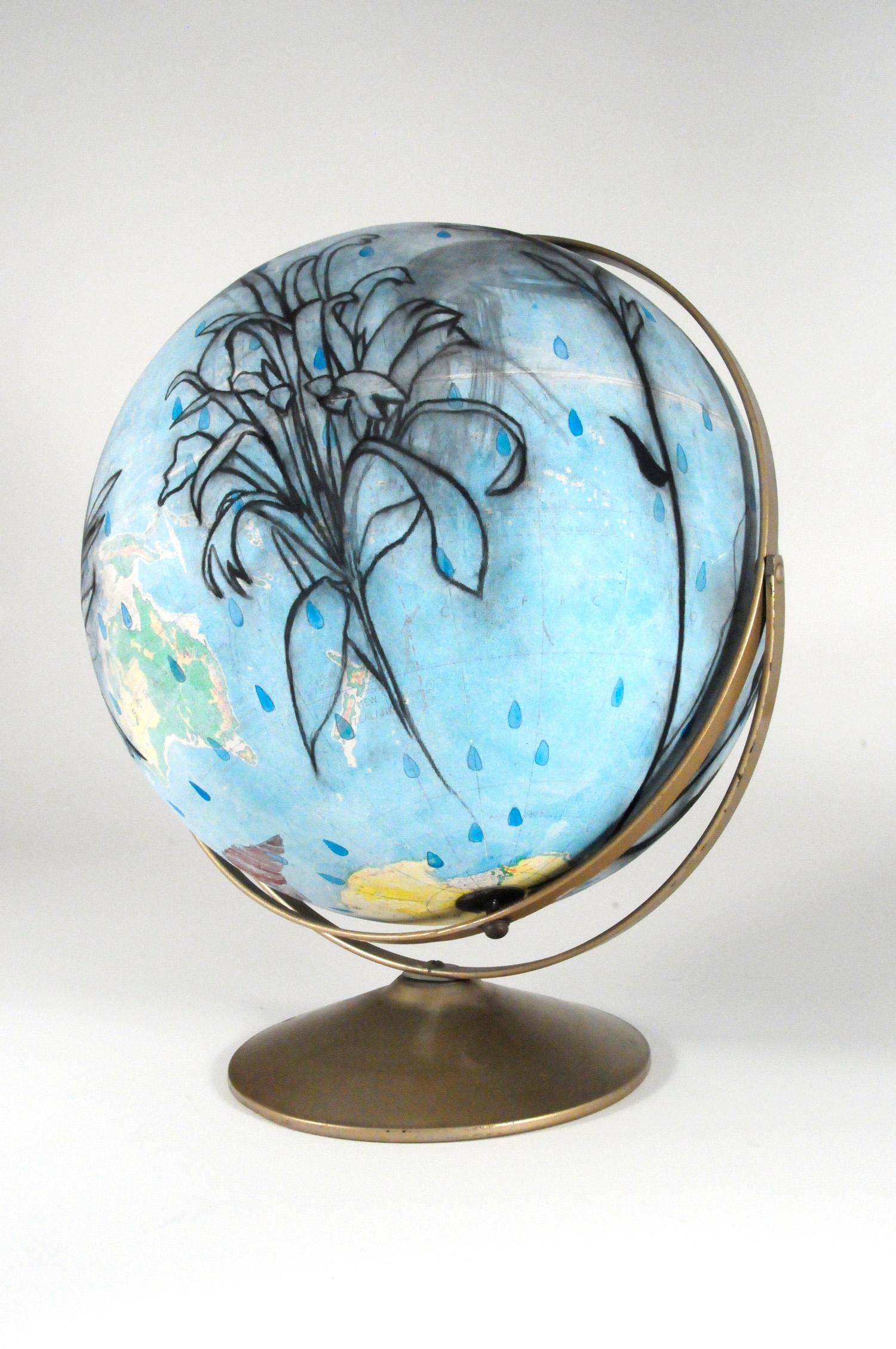 Simple Relief Globe / Water Willow and Texas Springs - Sculpture by Suzi Davidoff