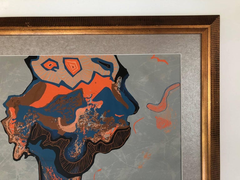 Suzi Ferrer Abstract Expressionist Silkscreen by Lorenzo Homov, 1966 at