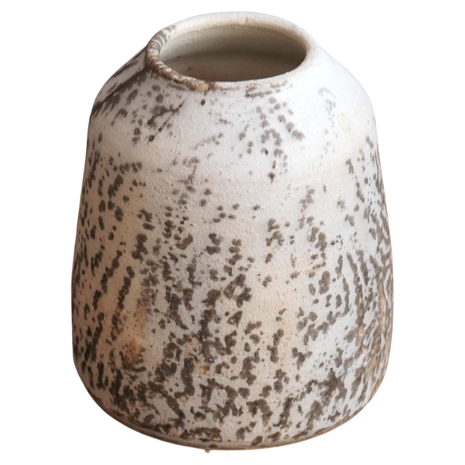 Suzu Raku Pottery Vase - Obvara - Handmade Ceramic Home Decor Gift For Sale