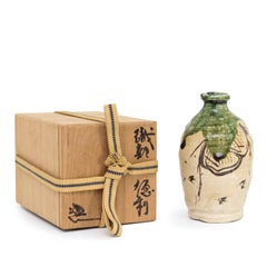 Oribe Sake Bottle with Box by Suzuki Goro (INV# NP3436)