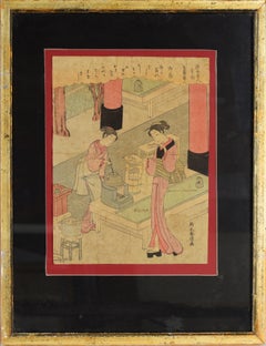 Deutzia Flowers: The Wife of Kasamori - Original Woodblock Print