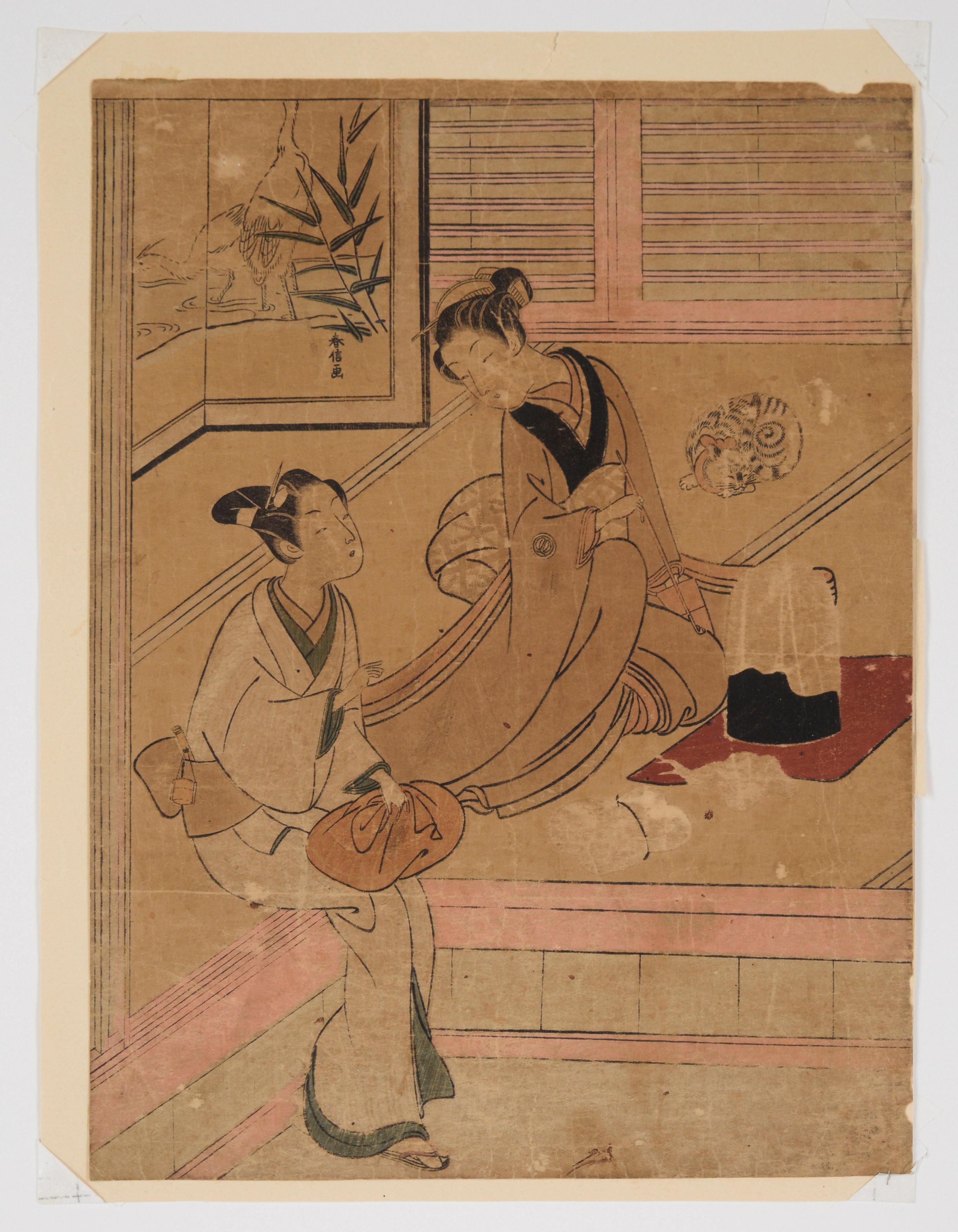 Stampa originale giapponese su blocco di legno - Print di Suzuki Harunobu
