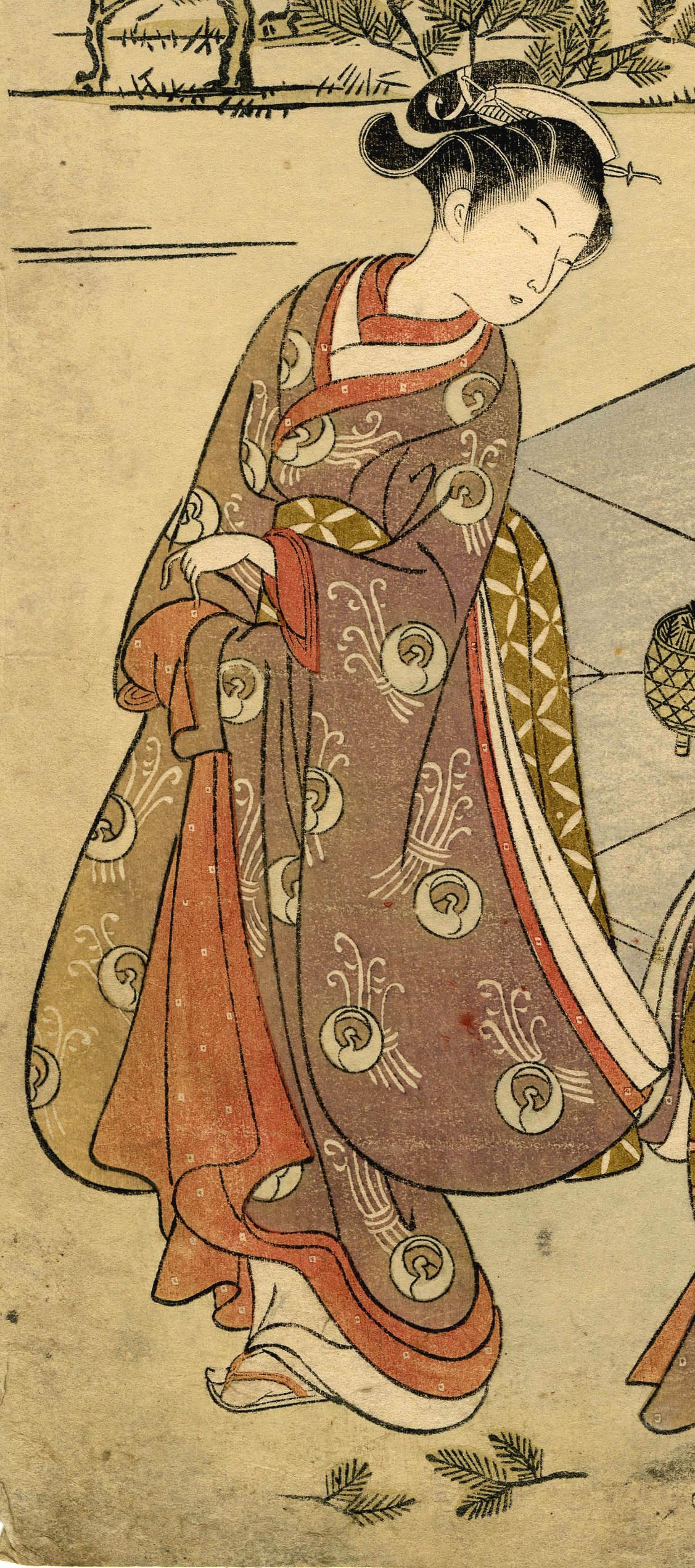 Two Bijin on an Engawa - Print by Suzuki (Hozumi) Harunobu