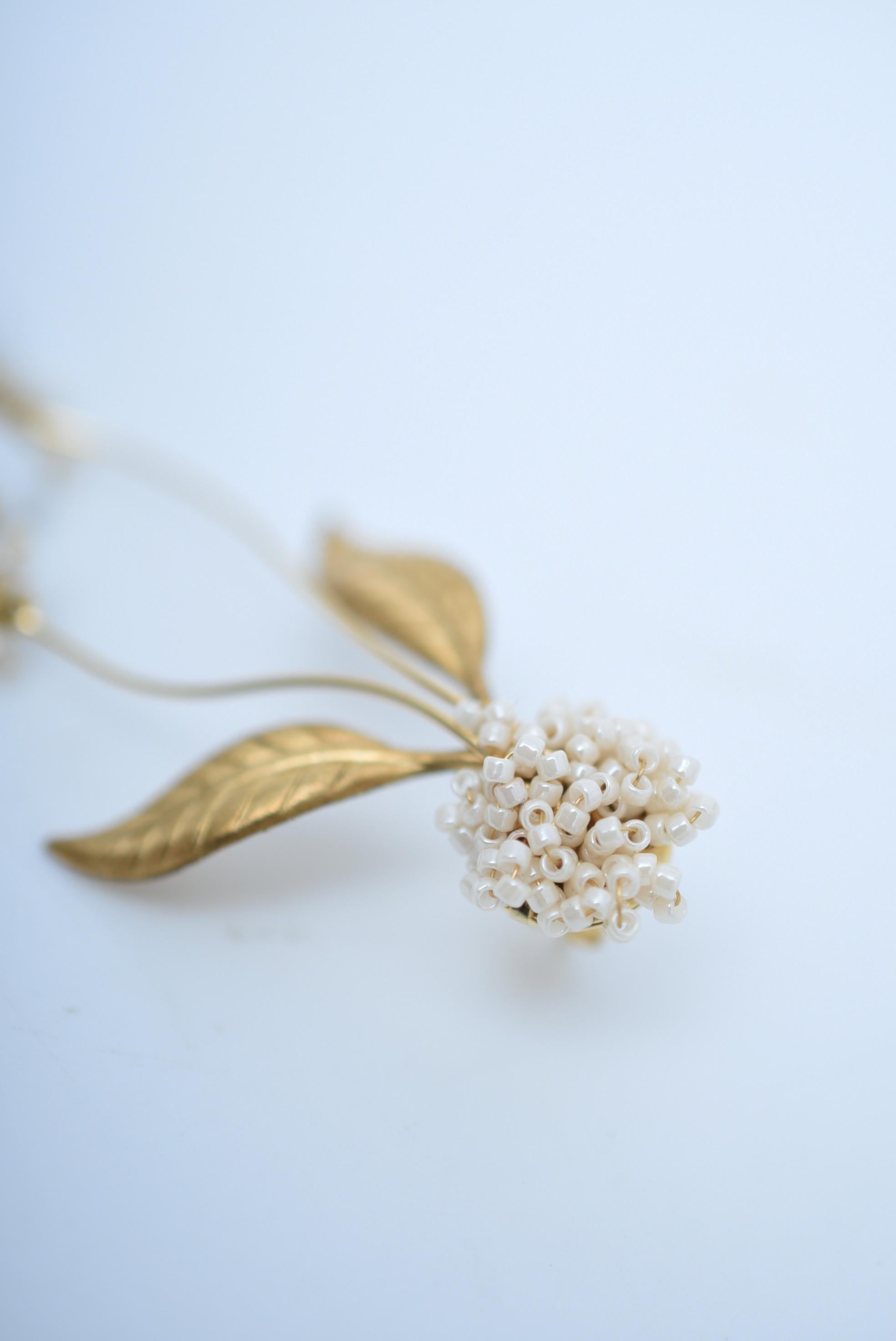 suzuran bouquet earring / vintage jewelry , 1970's vintage parts For Sale 2