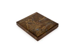 Suzuribako or writing box made of nashiji lacquer and adorned with a landscape