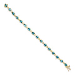 Suzy Landa 18K Yellow Gold Aquamarine and Diamond Bracelet