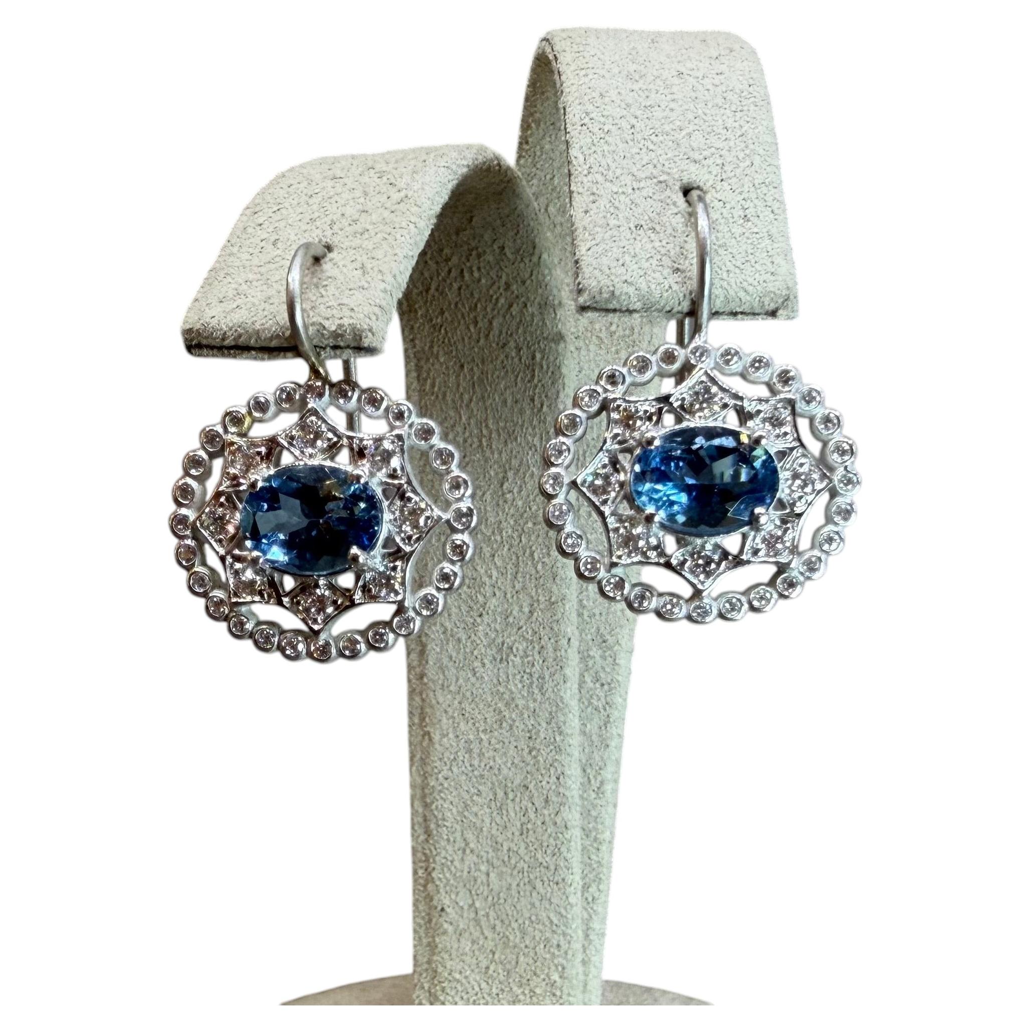 Suzy Landa Diamond Drop Earrings For Sale