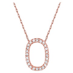 Suzy Levian Collier initial lettres en or rose 14 carats avec diamants blancs de 0,10 carat