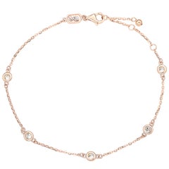 Suzy Levian Bracciale con stazione di diamanti in oro rosa 14K da 0,50 ct TDW
