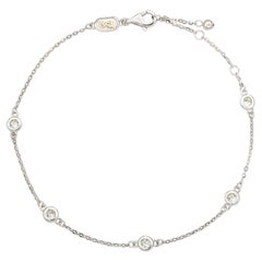 Suzy Levian Bracciale a stazione con diamanti in oro bianco 14K da 0,50 ct TDW
