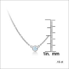 Suzy Levian 0.15 Carat Round White Diamond 14 Karat Gold Solitaire Necklace