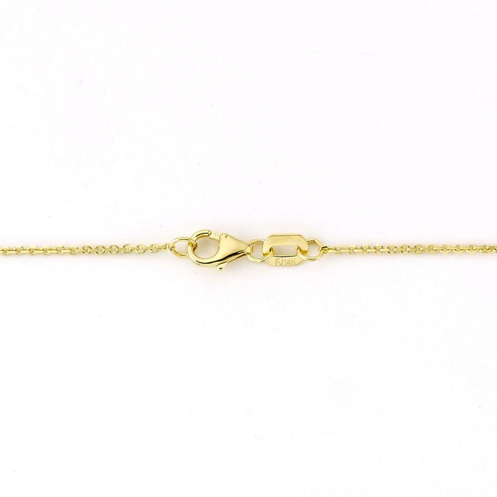Contemporary Suzy Levian 0.15 Carat Round White Diamond 14 Karat Gold Solitaire Necklace For Sale