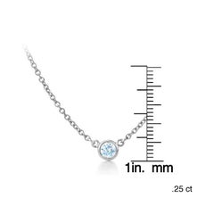 Suzy Levian 0.25 Carat Round White Diamond 14 Karat Gold Solitaire Necklace