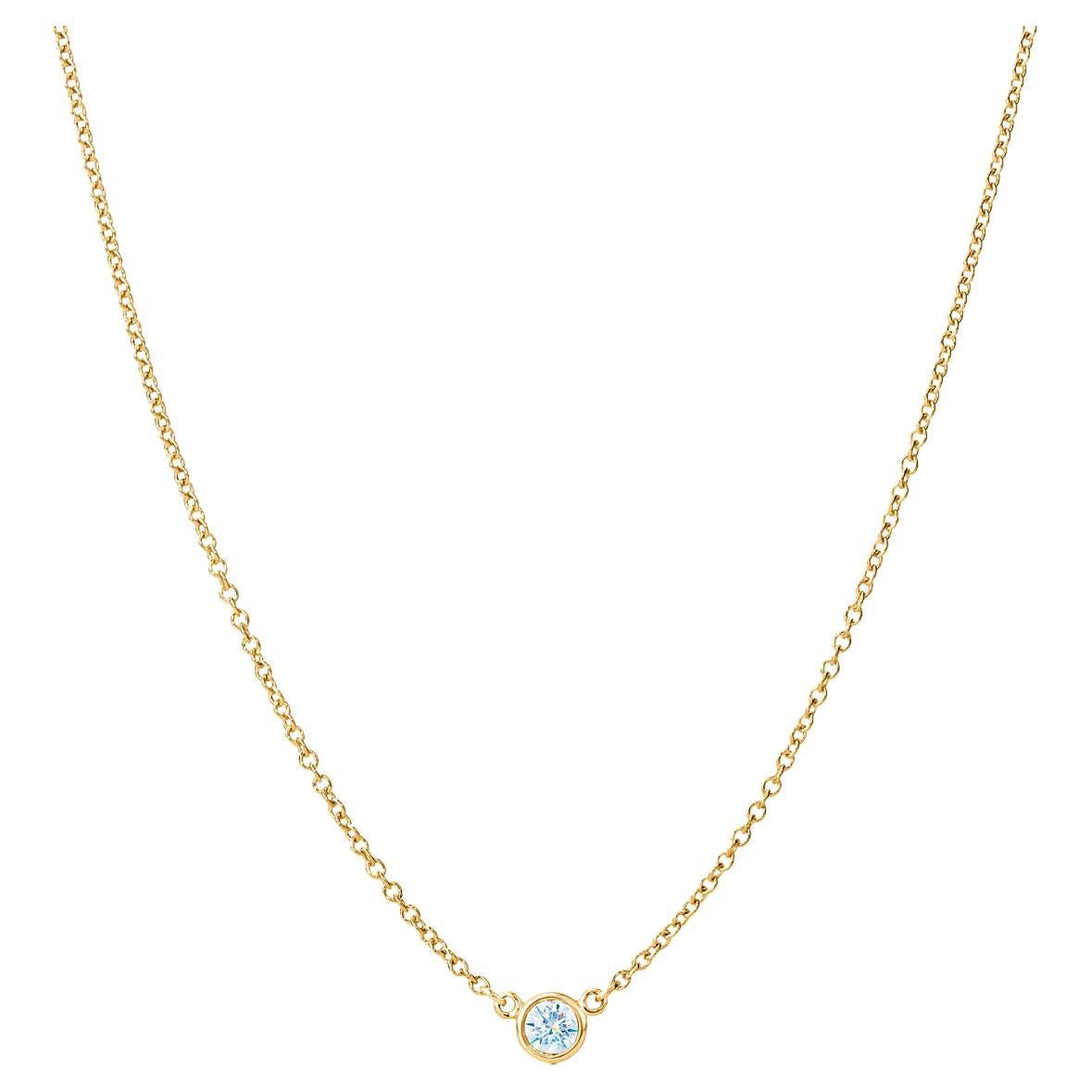 Suzy Levian Solitär-Halskette aus 14 Karat Gold mit 0,25 Karat runden weißen Diamanten