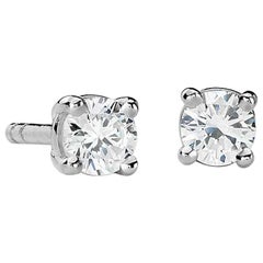 Suzy Levian Clous d'oreilles classiques en or 14 carats à quatre griffes avec diamants 0,50 carat