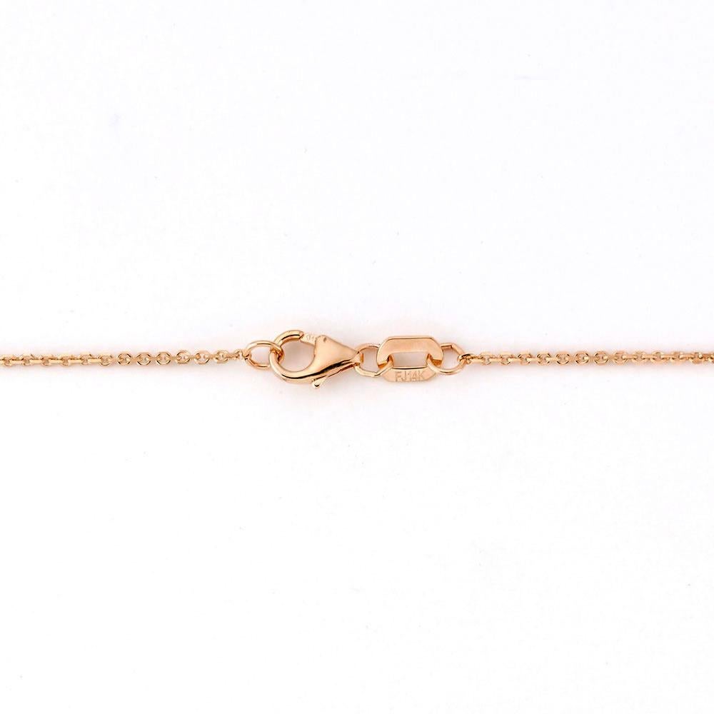 Contemporary Suzy Levian 0.15 Carat Round White Diamond 14 Karat Rose Gold Solitaire Necklace For Sale