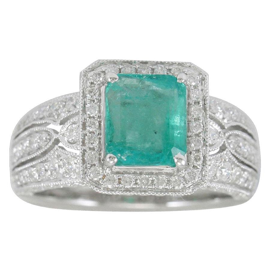 Emerald Cut Diamond Men's Platinum Ring, 2.29 Carat G SI2 For Sale at