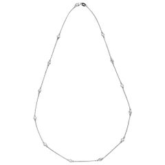 Suzy Levian 14K Gold 0.40 Carat Diamond by the Yard Station Necklace