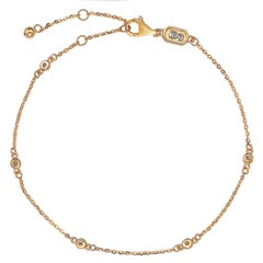 Suzy Levian 14 Karat Rose Gold 0.15 Carat Diamond Station Bracelet