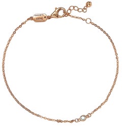 Suzy Levian Bracciale solitario in oro rosa 14K con diamante bianco da 0,15 carati