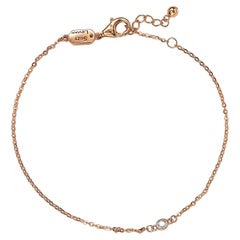 Suzy Levian 14K Rose Gold 0.15 Carat White Diamond Solitaire Bracelet