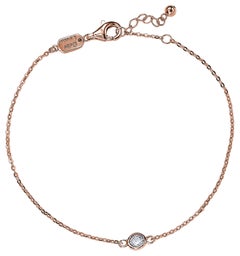 Suzy Levian Bracciale solitario in oro rosa 14K con diamante bianco da 0,25 carati
