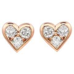 Suzy Levian 14K Rose Gold 0.30 CTTW Diamond Heart Earrings