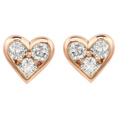 Suzy Levian 14K Roségold 0,30 CTTW Diamant-Herz-Ohrringe