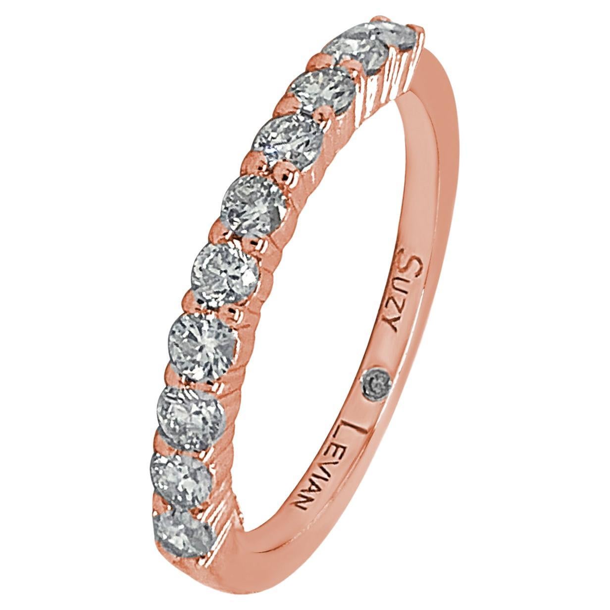 Suzy Levian, demi-anneau d'éternité en or rose 14 carats avec diamants 1/2 carat