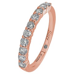 Suzy Levian, demi-anneau d'éternité en or rose 14 carats avec diamants 1/2 carat