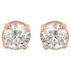 Suzy Levian 14K Rose Gold Classic Four-Prong 0.33 ct. tw. Diamond Stud Earrings
