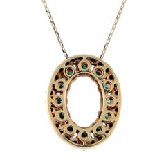 Suzy Levian, 14 Karat Roségold, runder schwarzer und blauer Diamant-Anhänger