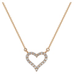 Suzy Levian 0,25 Karat Weißer Diamant 14K Roségold  Herz Kette Halskette