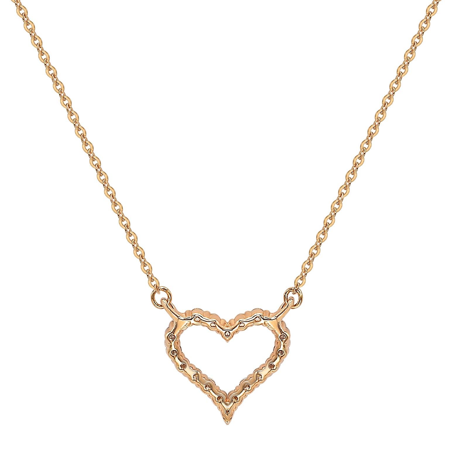 This breathtaking Suzy Levian heart necklace features natural diamonds, hand-set in 14-Karat white gold. It's the perfect gift to let someone special know you're thinking of them. Each heart necklace features a single row of pave natural white