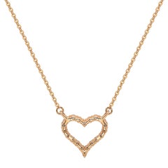 Collana con cuore di diamanti bianchi in oro rosa 14k Suzy Levian