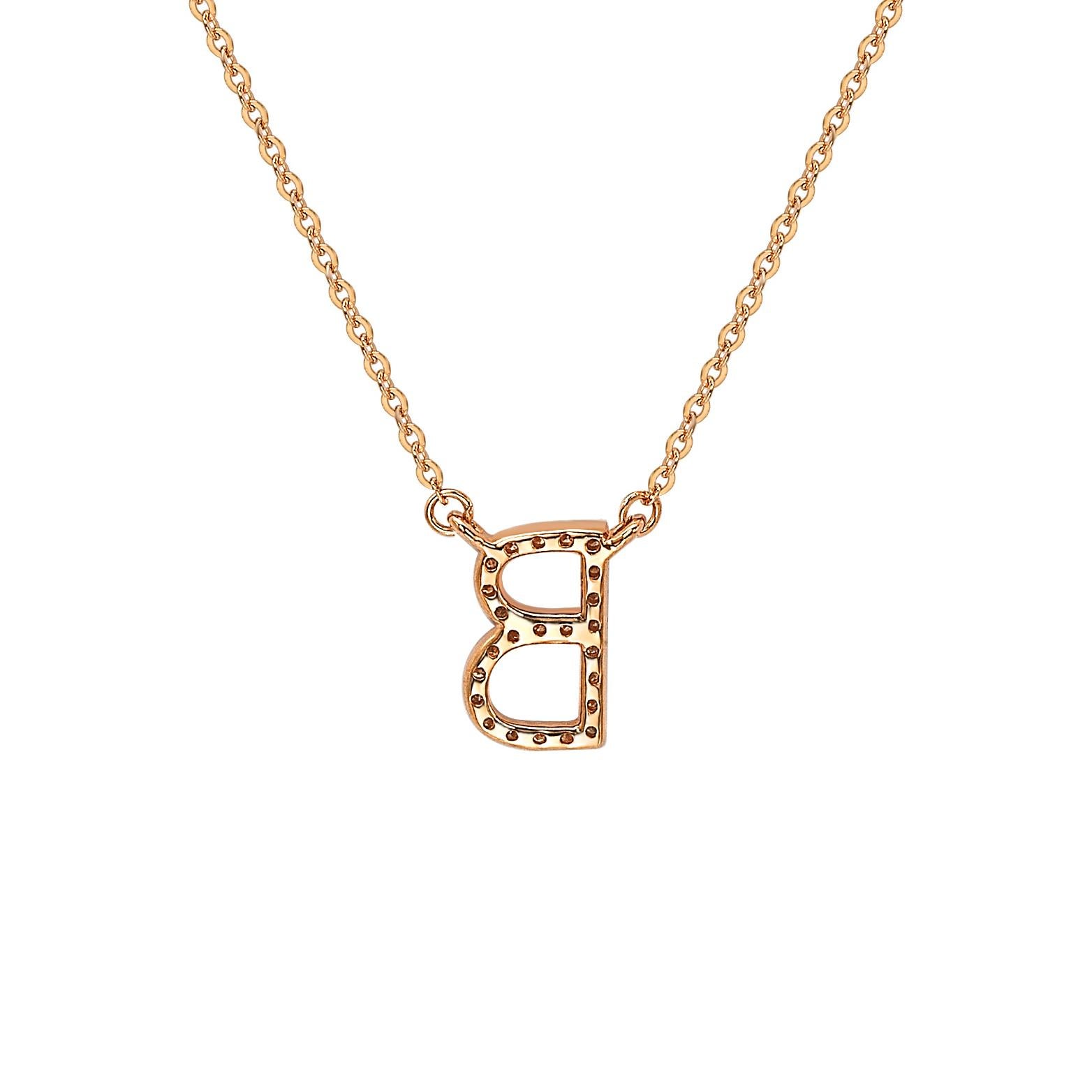 This breathtaking personalized Suzy Levian letter necklace features natural diamonds, hand-set in 14-Karat rose gold. It's the perfect individualized gift to let someone special know you're thinking of them. Each letter necklace features a row of