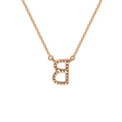 Suzy Levian, collana con lettere in oro rosa 14k e diamanti bianchi, I. A. B.